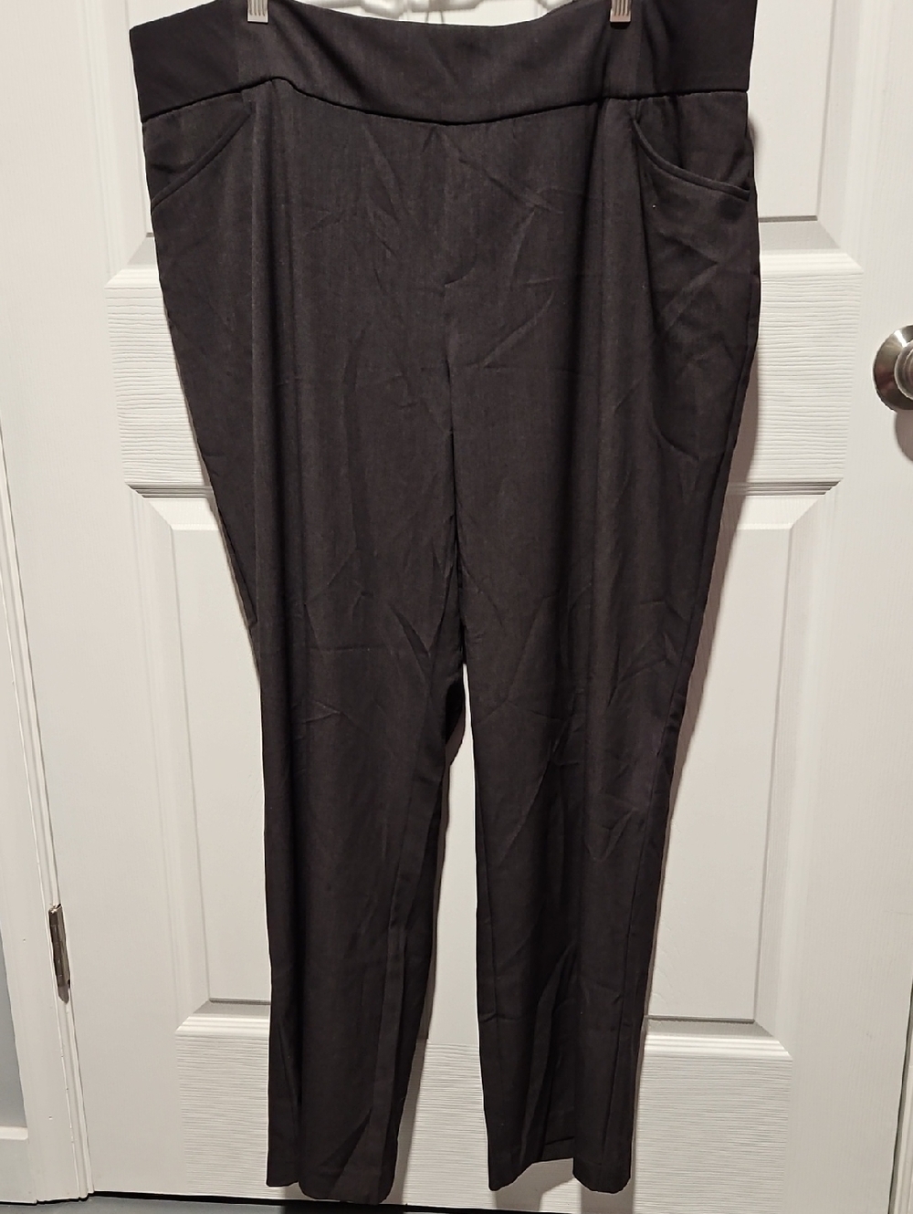 CJ Banks Dark Gray Pull-On Trousers with Side Pockets